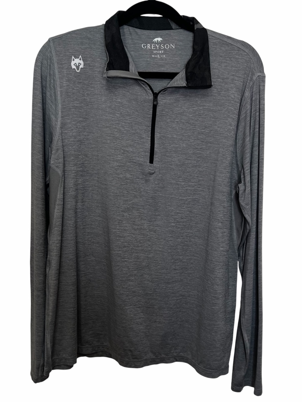 Greyson Guide Sport Mens 1/4 Zip Pullover Light Grey Sz L Athletic Gym Workout
